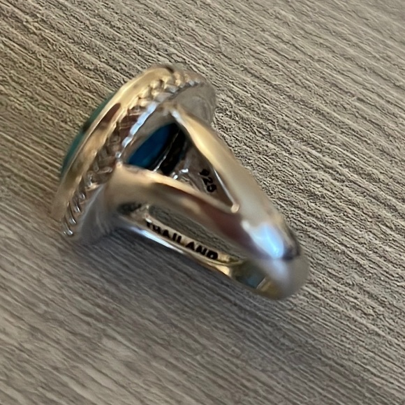 Beautiful Vintage Silver Barse Turquoise Ring. - Picture 4 of 6